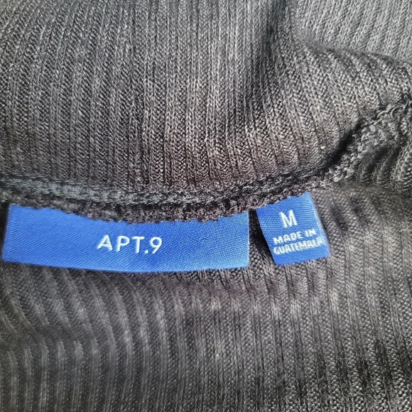 Apt. 9 Women's Black Ribbed Turtleneck Long Sleeve Stretch Women's M - Picture 10 of 12